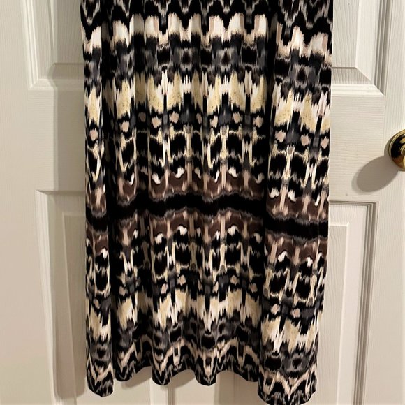 NWT Carol Rowley New York Midi/Maxi Skirt Beige Black Brown Neutrals Skirt Large - Picture 2 of 2